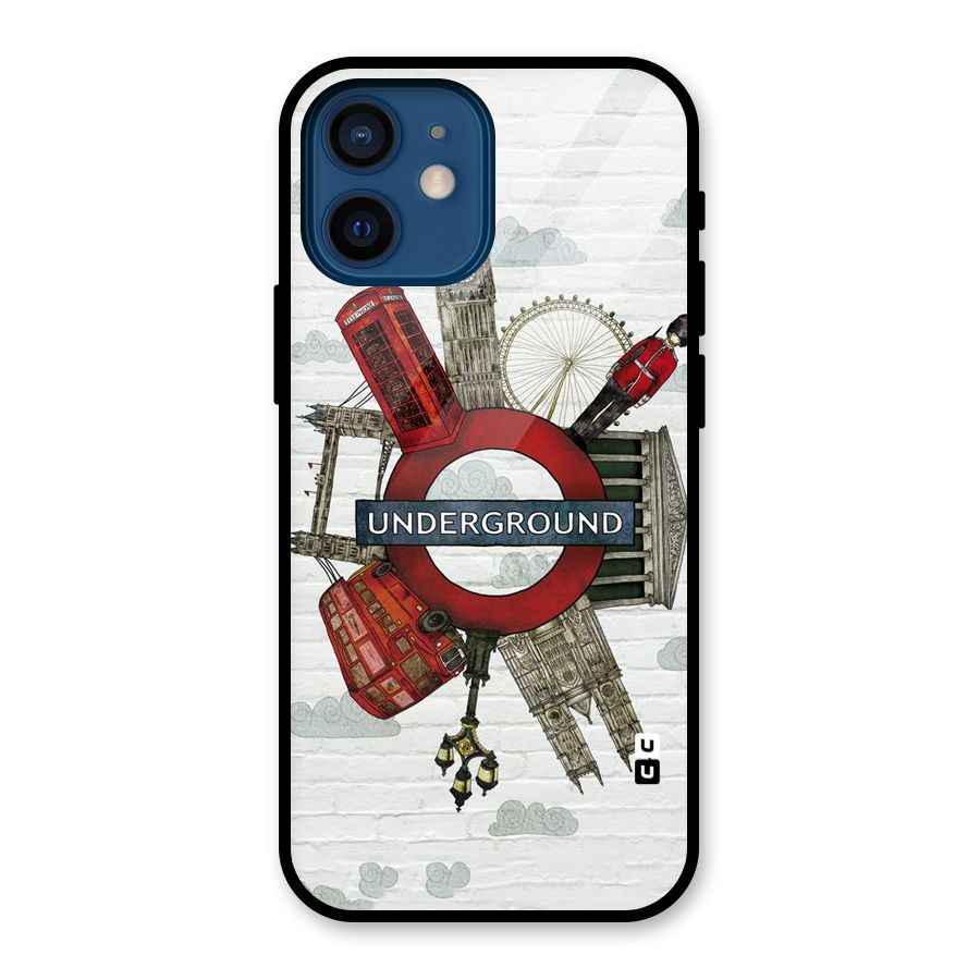 Underground Design Glass Back Case for iPhone 12 Mini