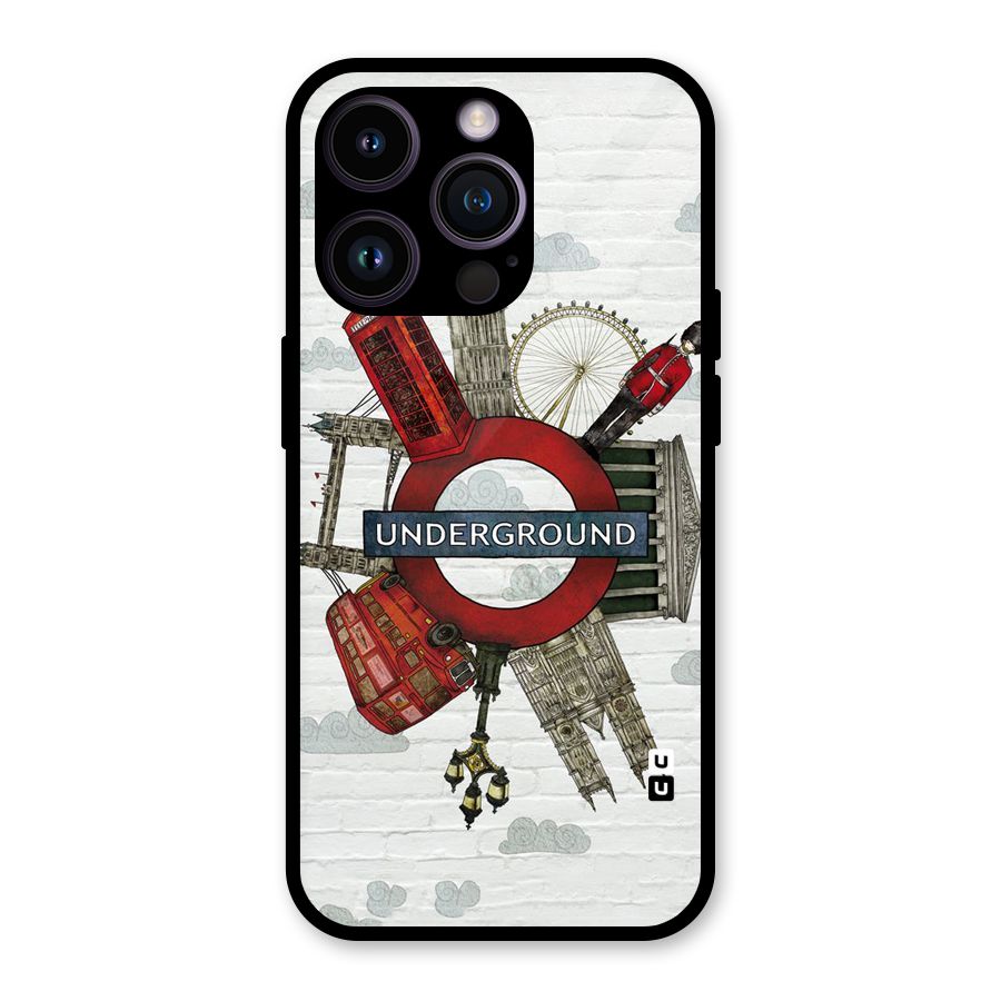 Underground Design Glass Back Case for iPhone 14 Pro