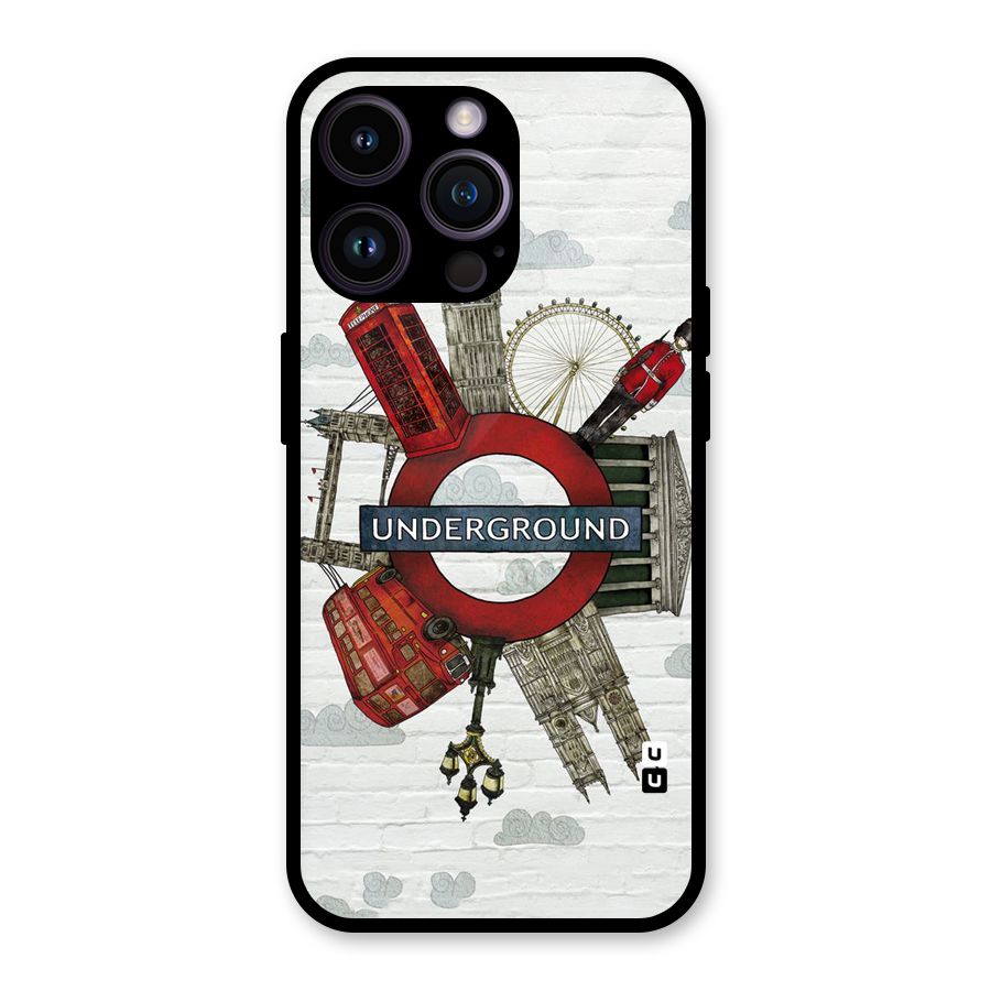 Underground Design Glass Back Case for iPhone 14 Pro Max