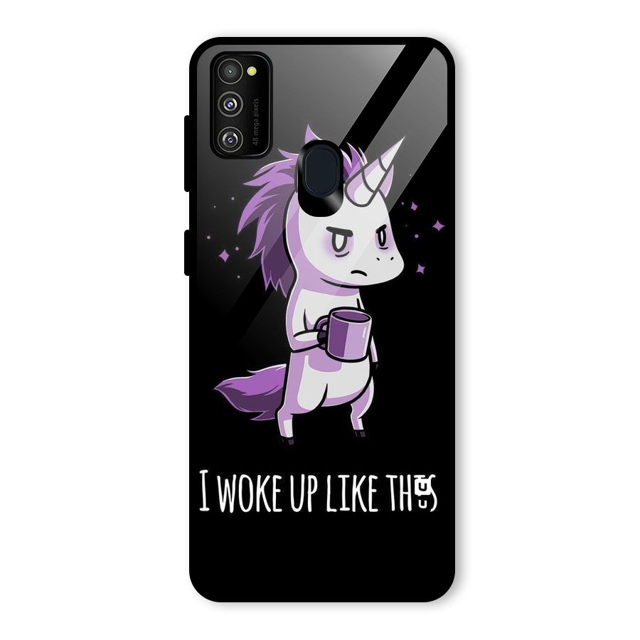 Unicorn Morning Glass Back Case for Galaxy M21