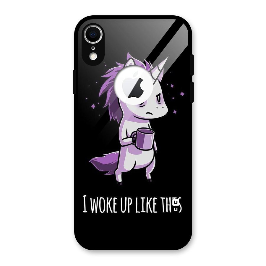 Unicorn Morning Glass Back Case for iPhone XR Logo Cut