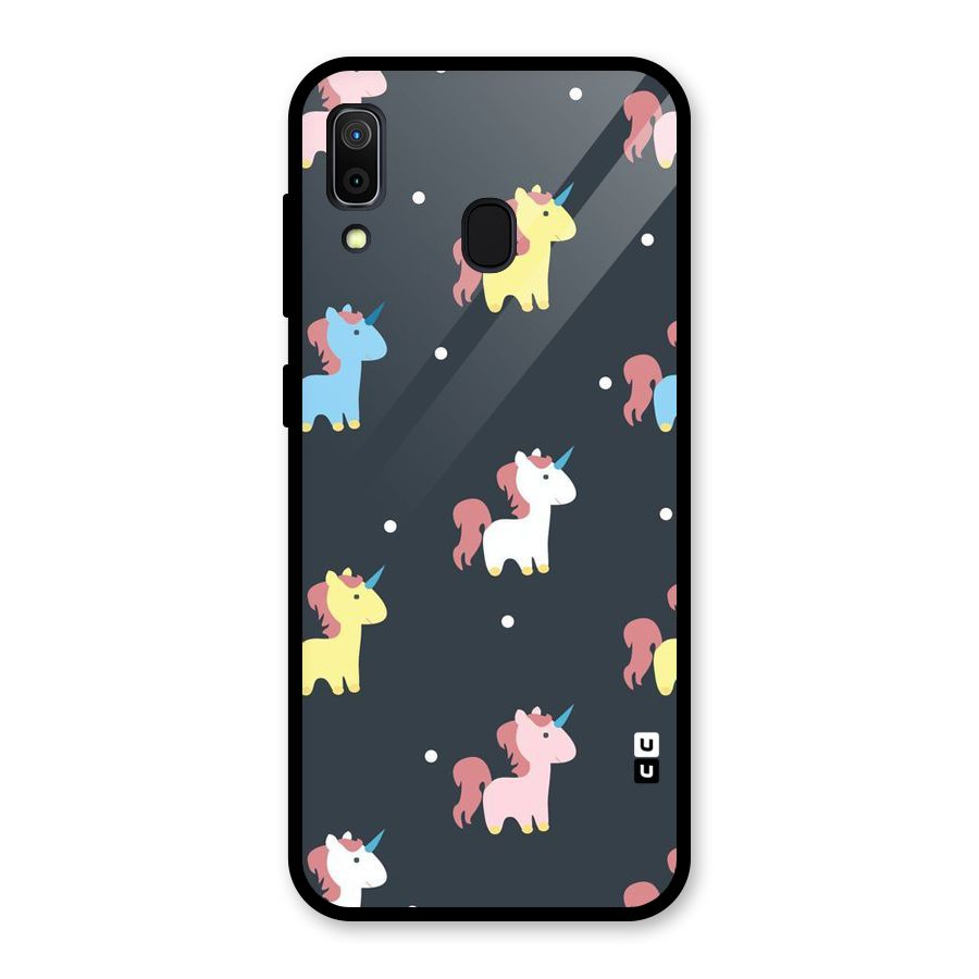 Unicorn Pattern Glass Back Case for Galaxy A30