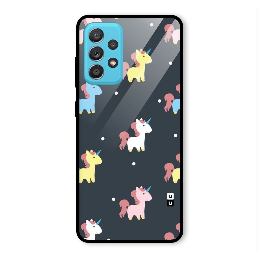 Unicorn Pattern Glass Back Case for Galaxy A52