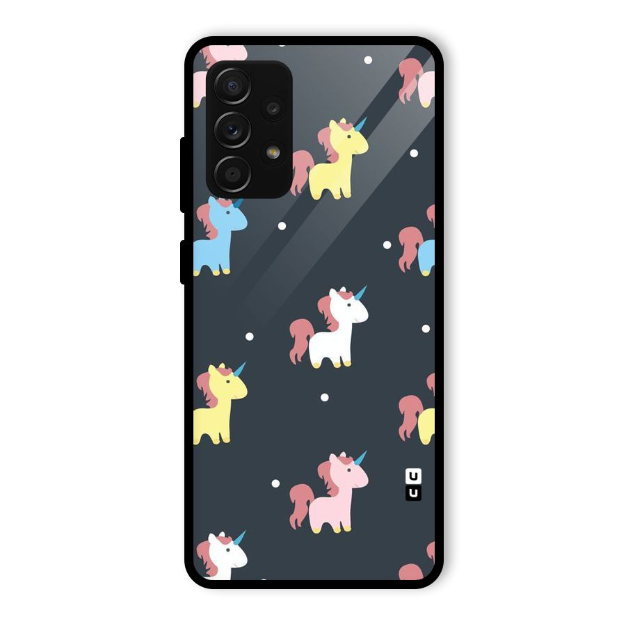 Unicorn Pattern Glass Back Case for Galaxy A53 5G
