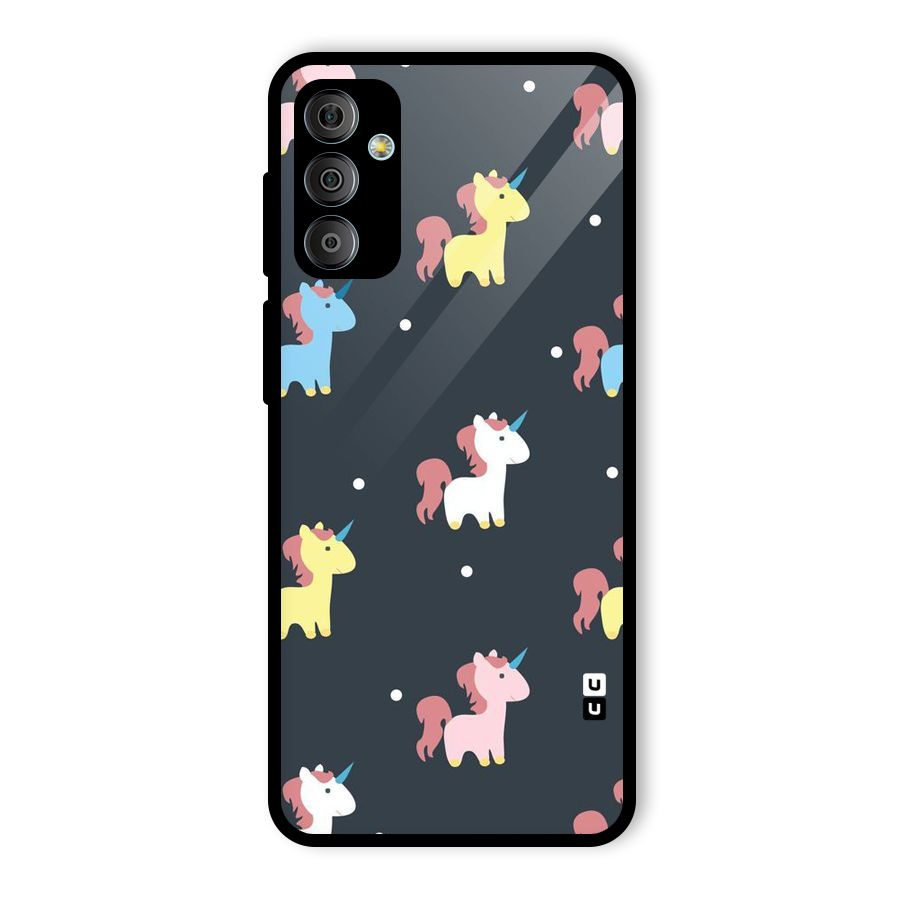 Unicorn Pattern Glass Back Case for Galaxy F23