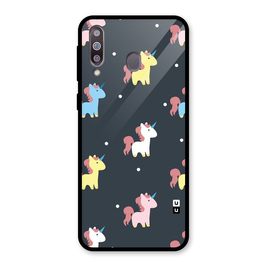 Unicorn Pattern Glass Back Case for Galaxy M30