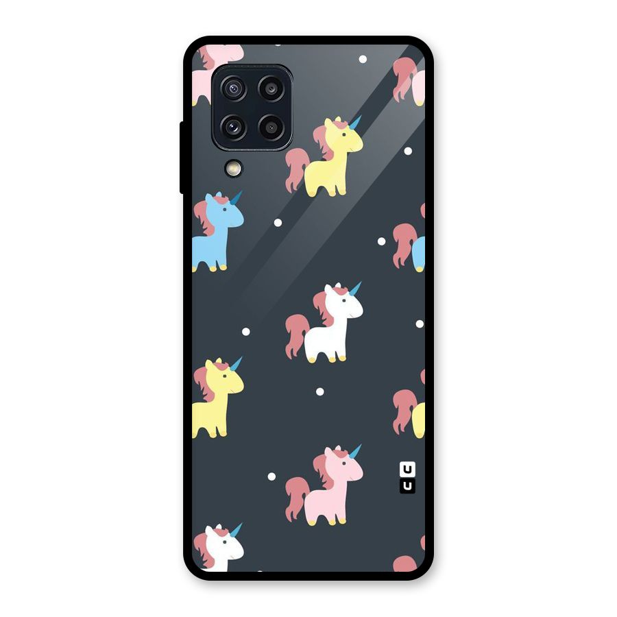Unicorn Pattern Glass Back Case for Galaxy M32
