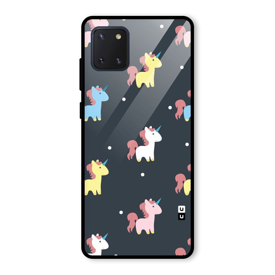 Unicorn Pattern Glass Back Case for Galaxy Note 10 Lite
