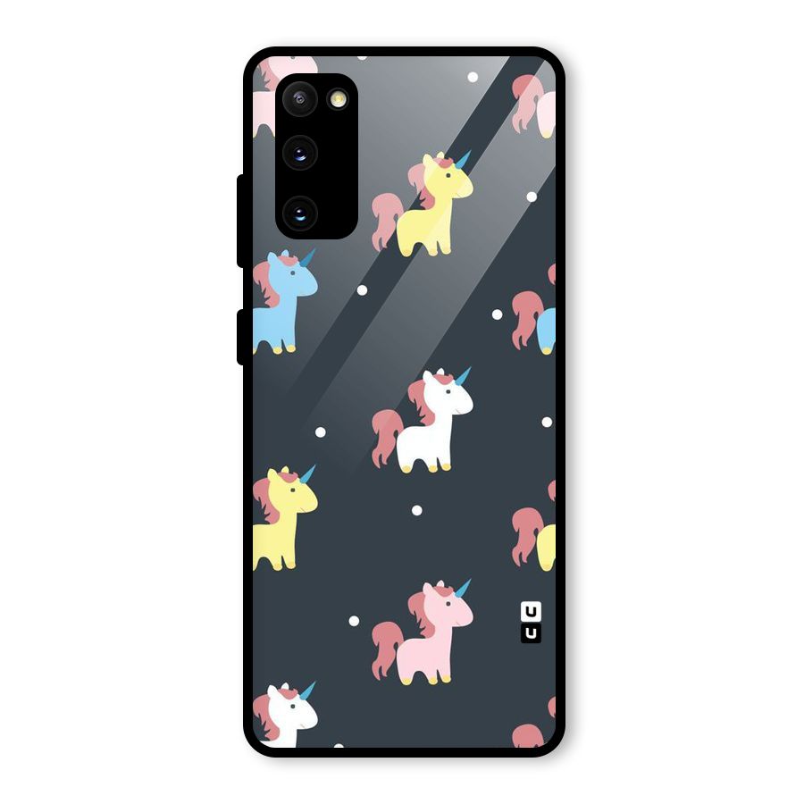Unicorn Pattern Glass Back Case for Galaxy S20 FE