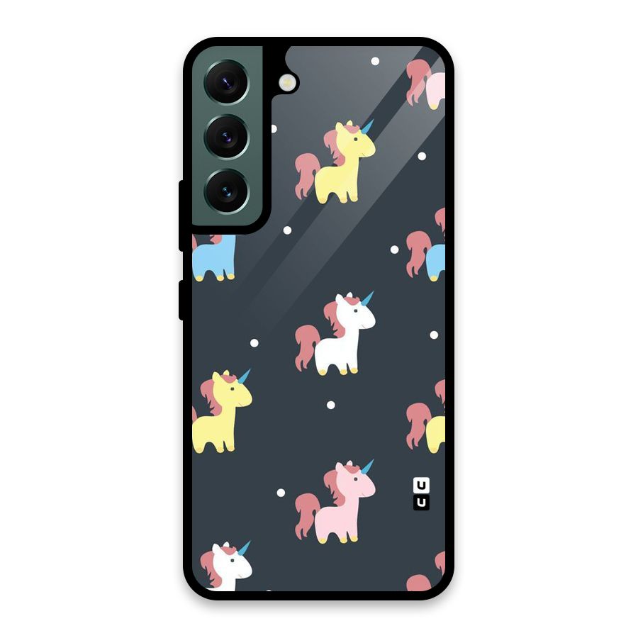 Unicorn Pattern Glass Back Case for Galaxy S22 5G