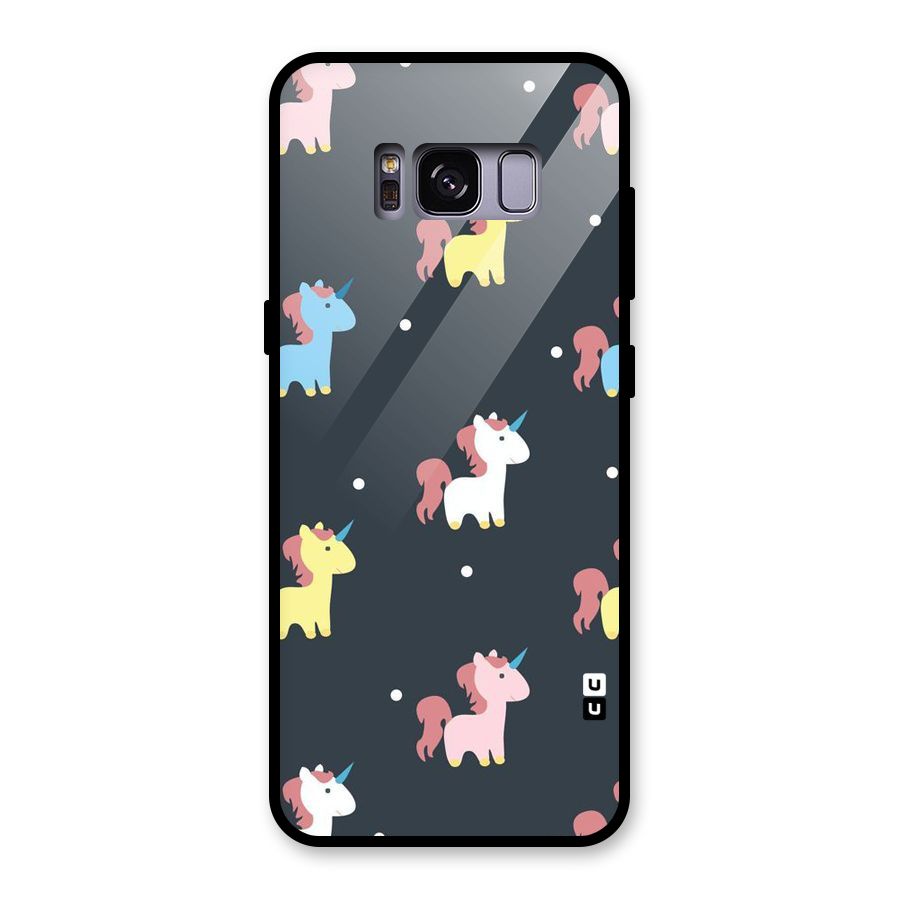 Unicorn Pattern Glass Back Case for Galaxy S8