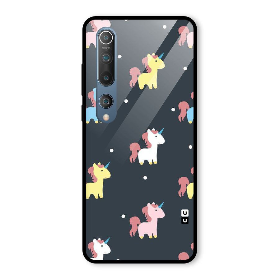 Unicorn Pattern Glass Back Case for Mi 10