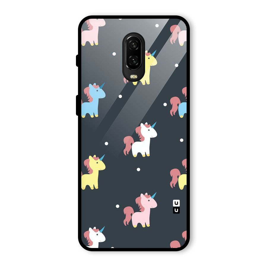 Unicorn Pattern Glass Back Case for OnePlus 6T