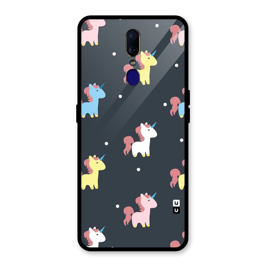 Unicorn Pattern Glass Back Case for Oppo F11