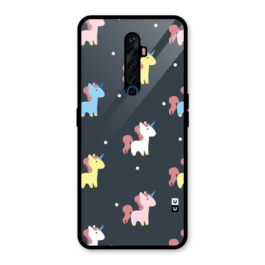 Unicorn Pattern Glass Back Case for Oppo Reno2 Z