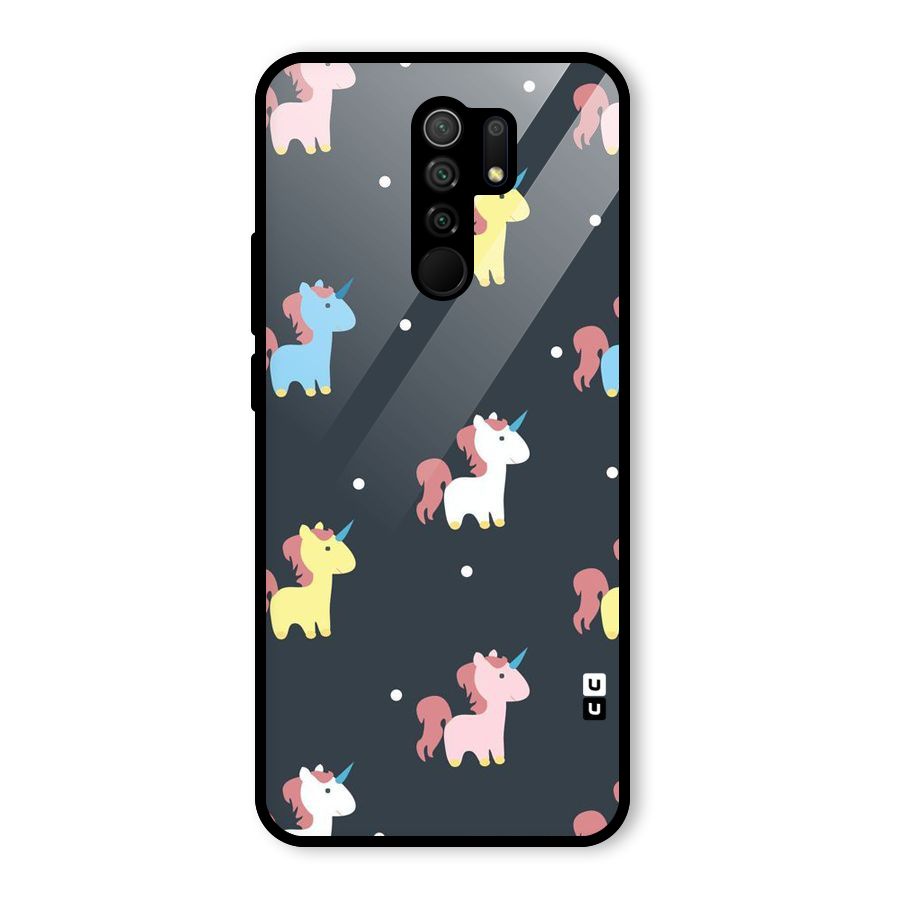 Unicorn Pattern Glass Back Case for Poco M2