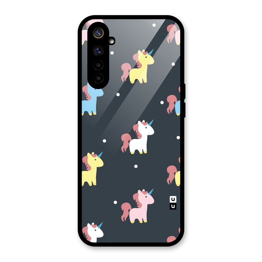 Unicorn Pattern Glass Back Case for Realme 6i