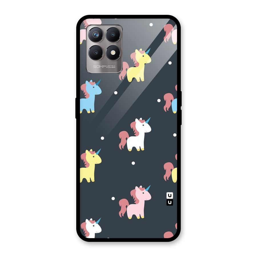 Unicorn Pattern Glass Back Case for Realme 8i