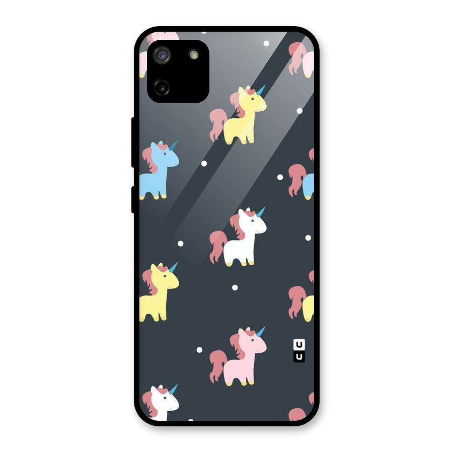Unicorn Pattern Glass Back Case for Realme C11