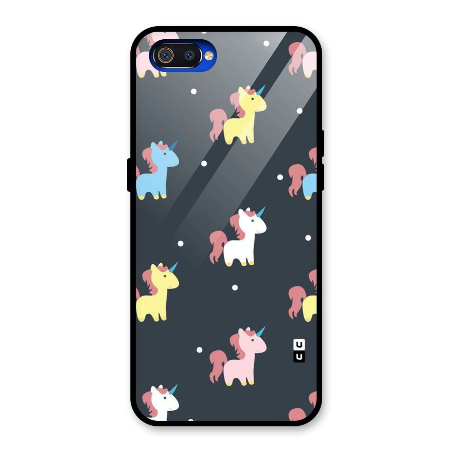Unicorn Pattern Glass Back Case for Realme C2
