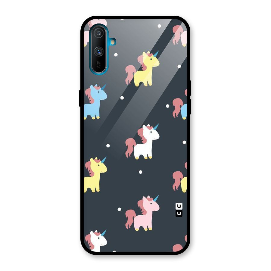 Unicorn Pattern Glass Back Case for Realme C3