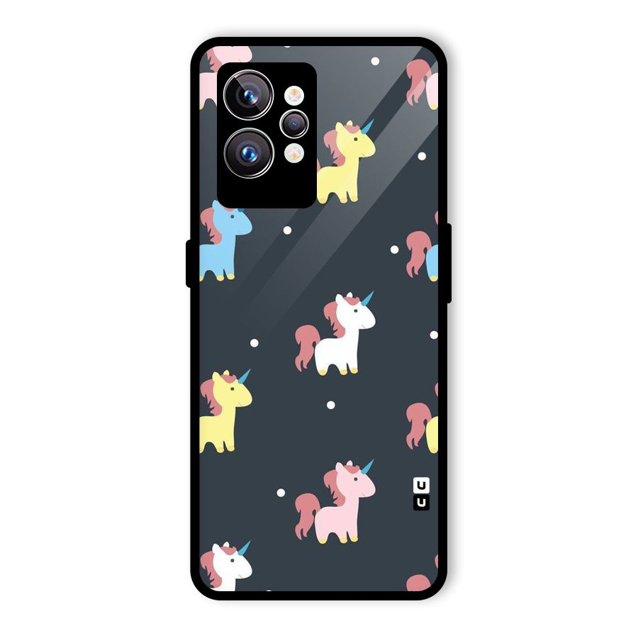 Unicorn Pattern Glass Back Case for Realme GT2 Pro
