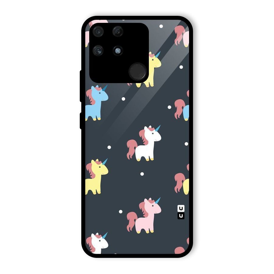 Unicorn Pattern Glass Back Case for Realme Narzo 50A