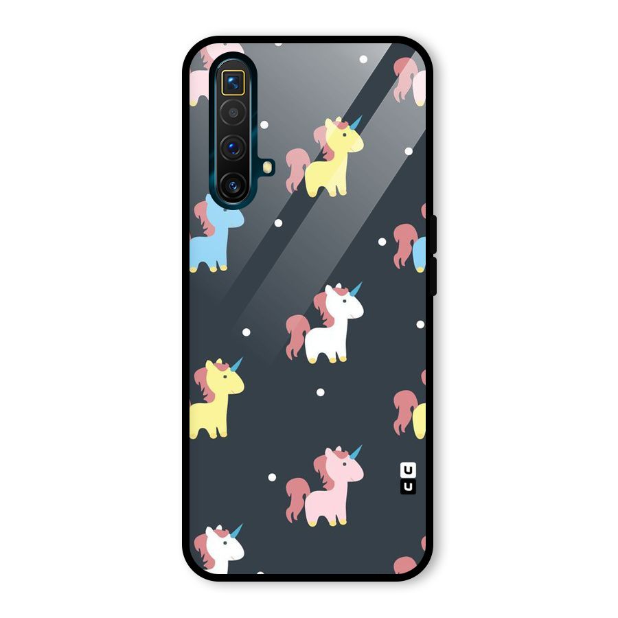 Unicorn Pattern Glass Back Case for Realme X3