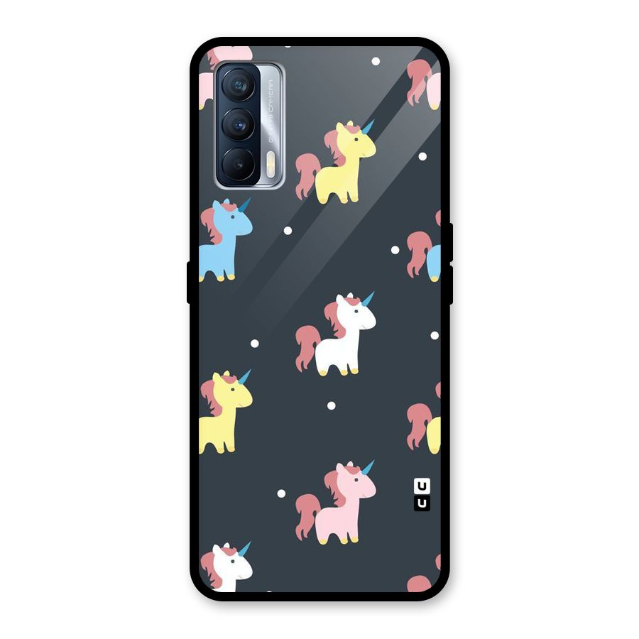 Unicorn Pattern Glass Back Case for Realme X7