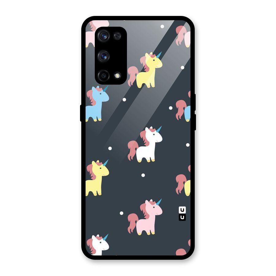 Unicorn Pattern Glass Back Case for Realme X7 Pro
