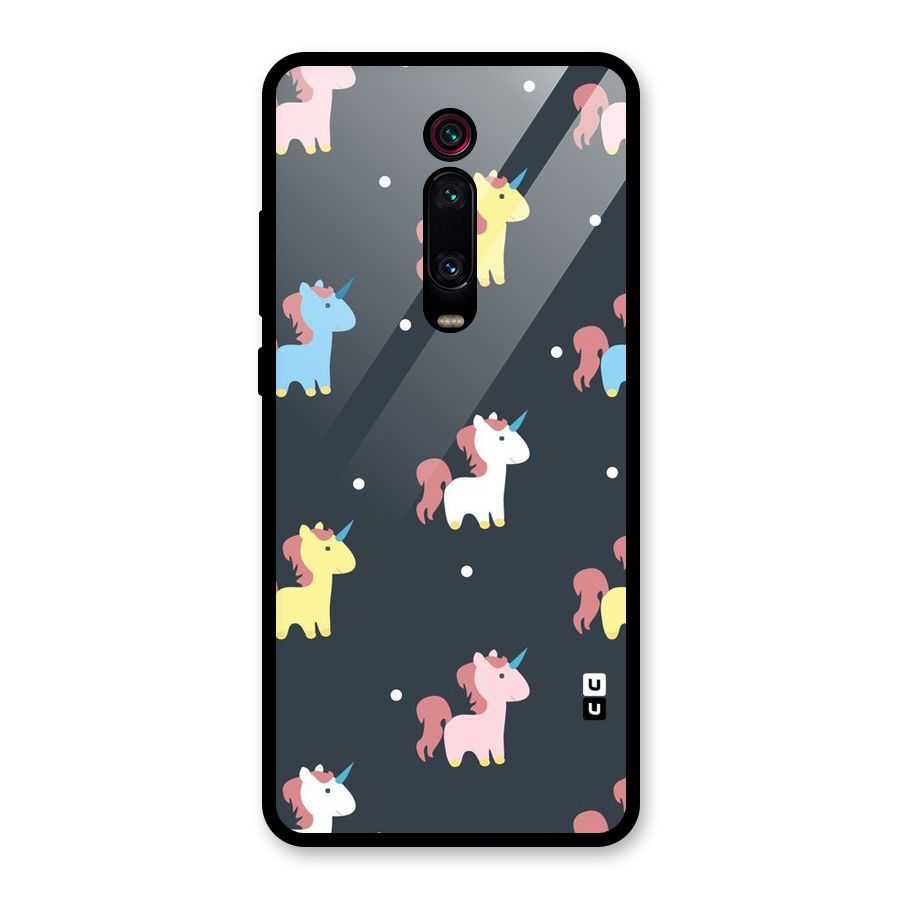 Unicorn Pattern Glass Back Case for Redmi K20