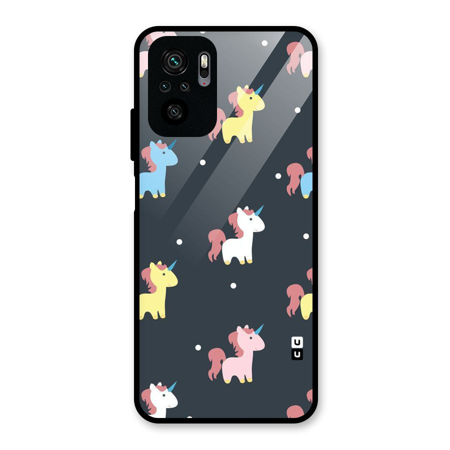 Unicorn Pattern Glass Back Case for Redmi Note 10S