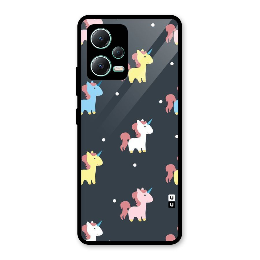 Unicorn Pattern Glass Back Case for Redmi Note 12 5G