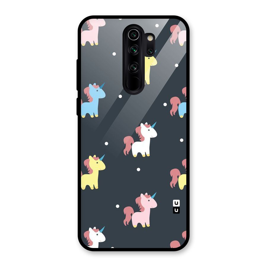 Unicorn Pattern Glass Back Case for Redmi Note 8 Pro