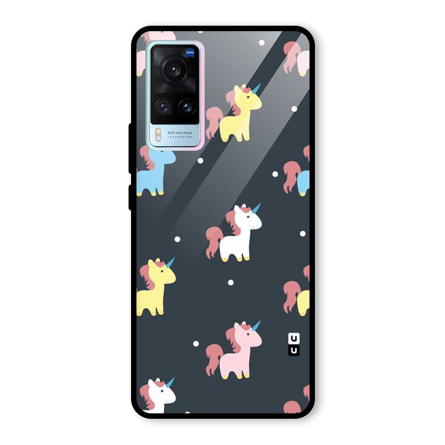 Unicorn Pattern Glass Back Case for Vivo X60