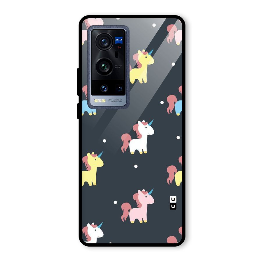 Unicorn Pattern Glass Back Case for Vivo X60 Pro Plus