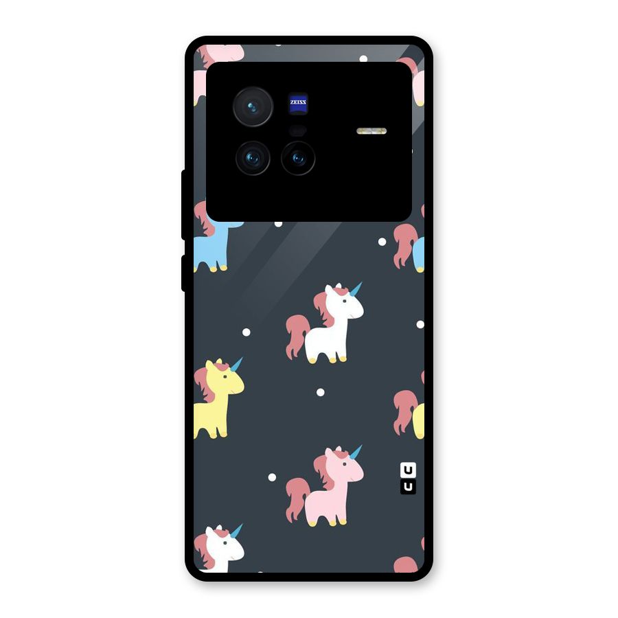 Unicorn Pattern Glass Back Case for Vivo X80