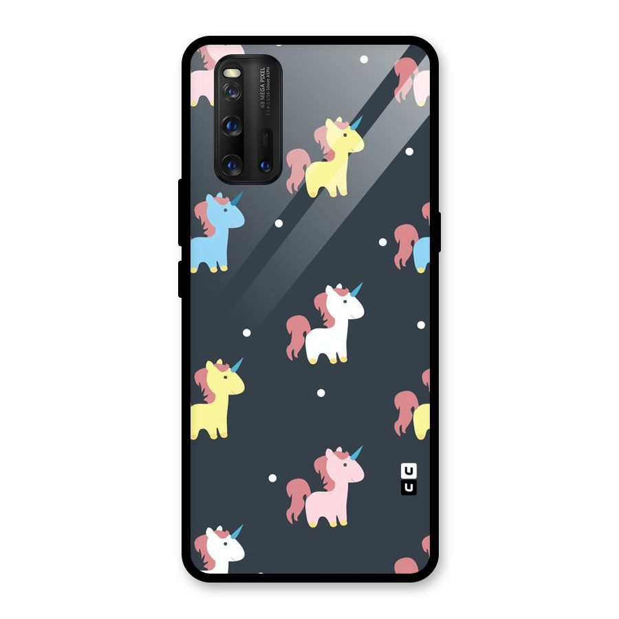 Unicorn Pattern Glass Back Case for Vivo iQOO 3