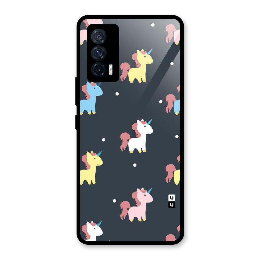 Unicorn Pattern Glass Back Case for Vivo iQOO 7 5G