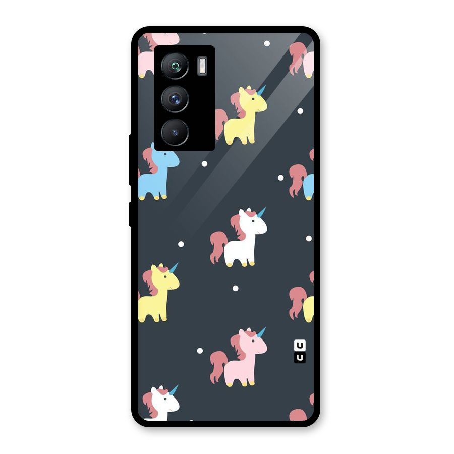 Unicorn Pattern Glass Back Case for Vivo iQOO 9 SE