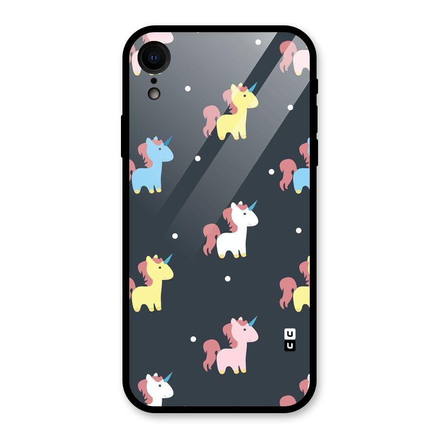 Unicorn Pattern Glass Back Case for XR
