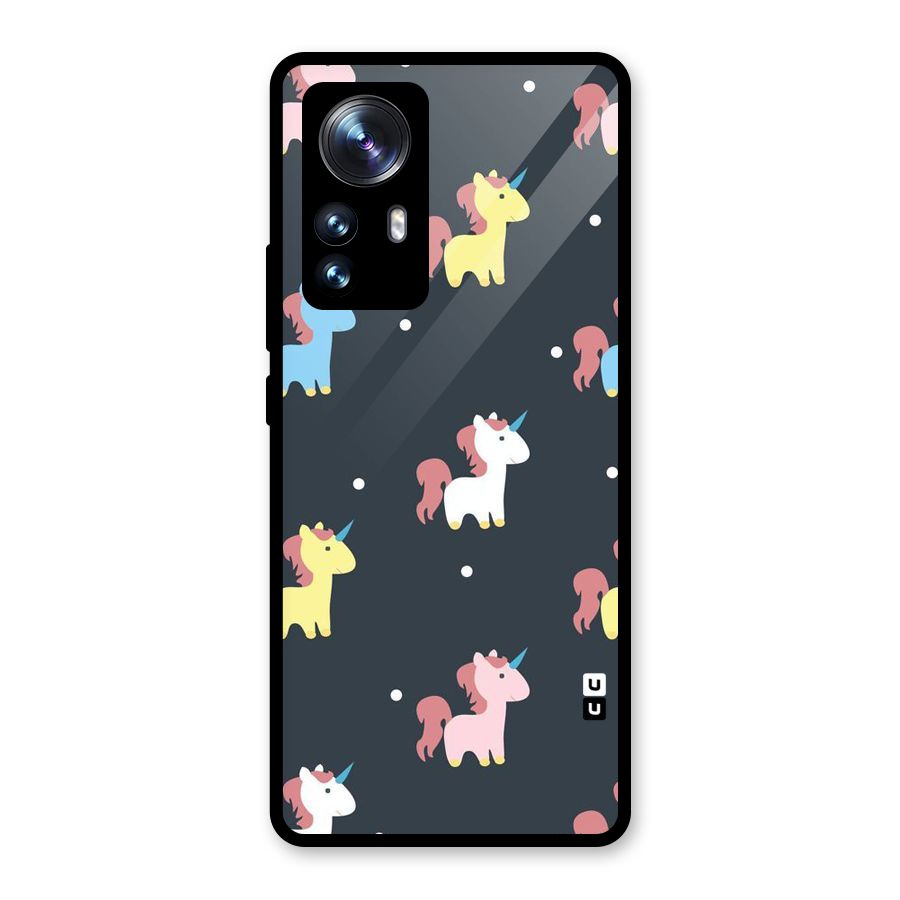 Unicorn Pattern Glass Back Case for Xiaomi 12 Pro