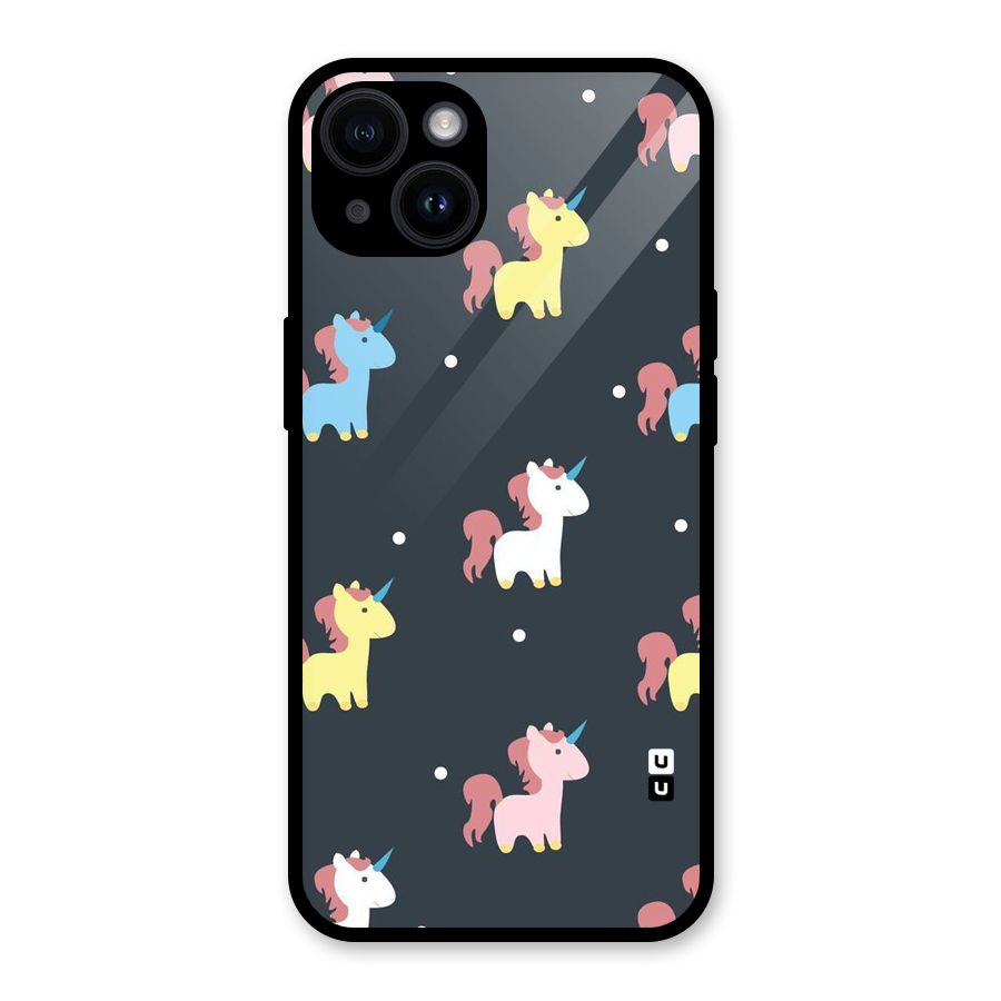 Unicorn Pattern Glass Back Case for iPhone 14