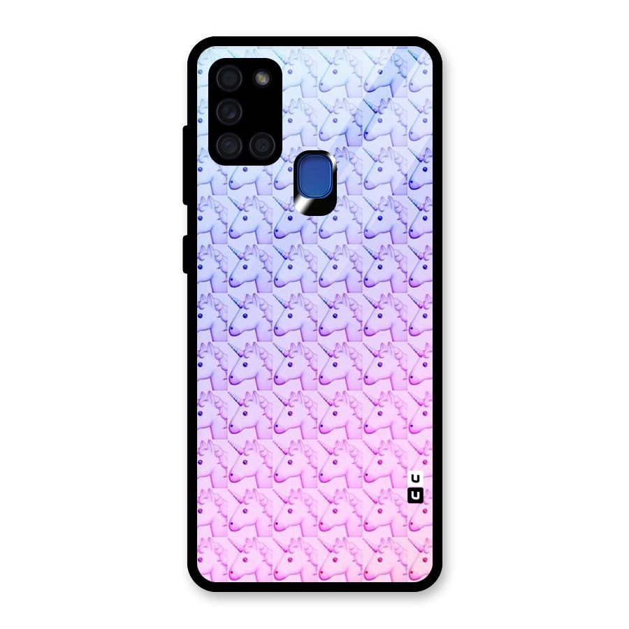 Unicorn Shade Glass Back Case for Galaxy A21s