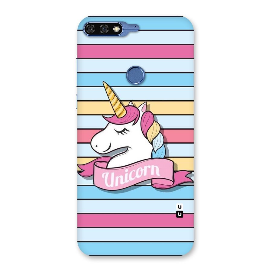 Unicorn Stripes Back Case for Honor 7C