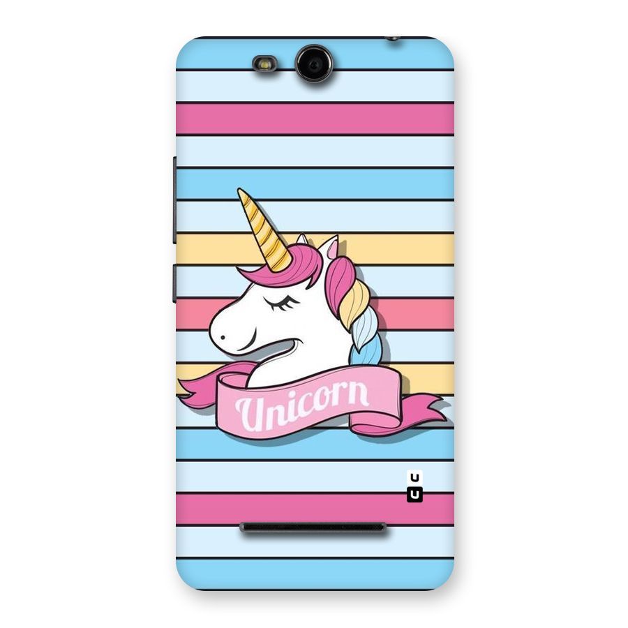 Unicorn Stripes Back Case for Micromax Canvas Juice 3 Q392