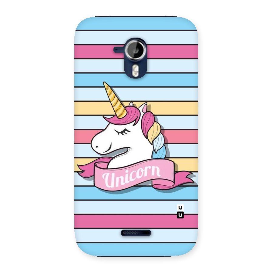 Unicorn Stripes Back Case for Micromax Canvas Magnus A117