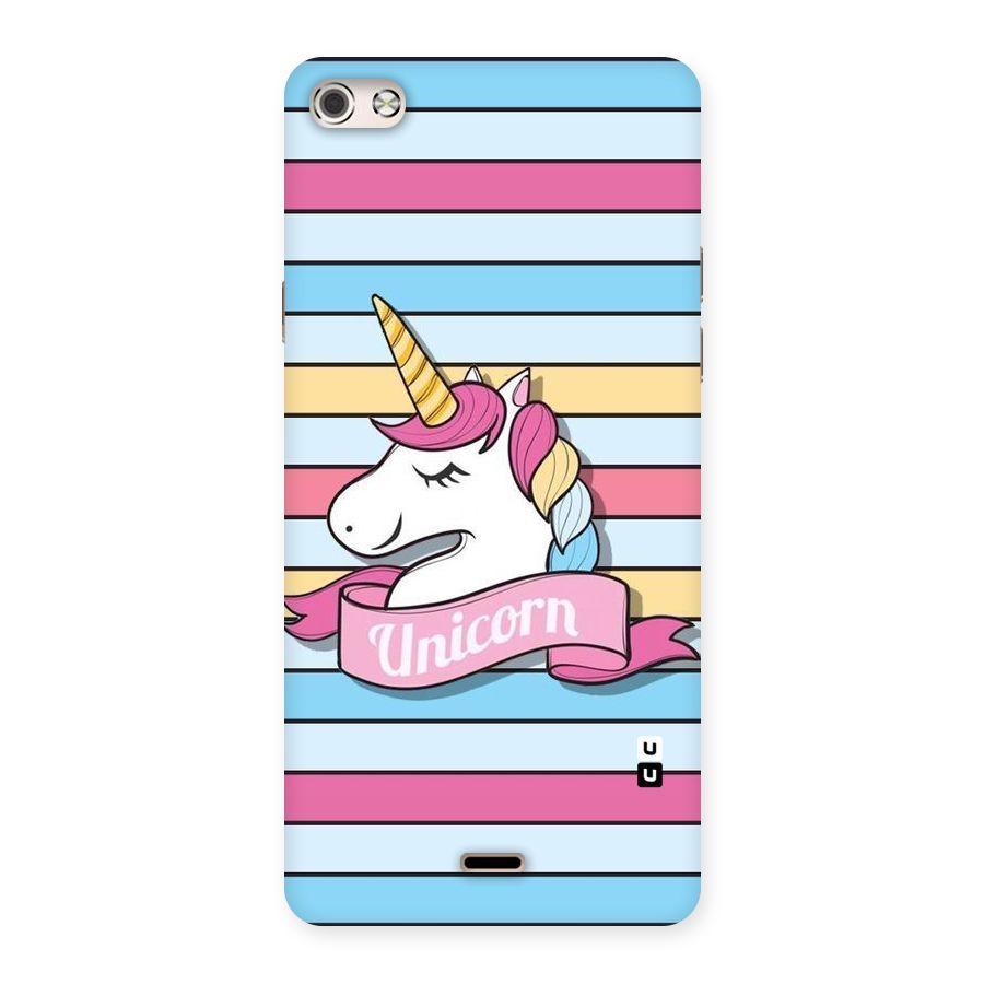 Unicorn Stripes Back Case for Micromax Canvas Silver 5