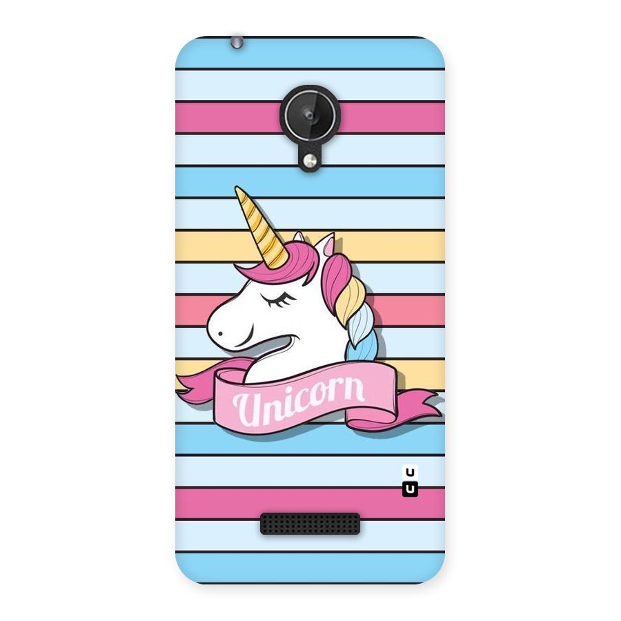 Unicorn Stripes Back Case for Micromax Canvas Spark Q380