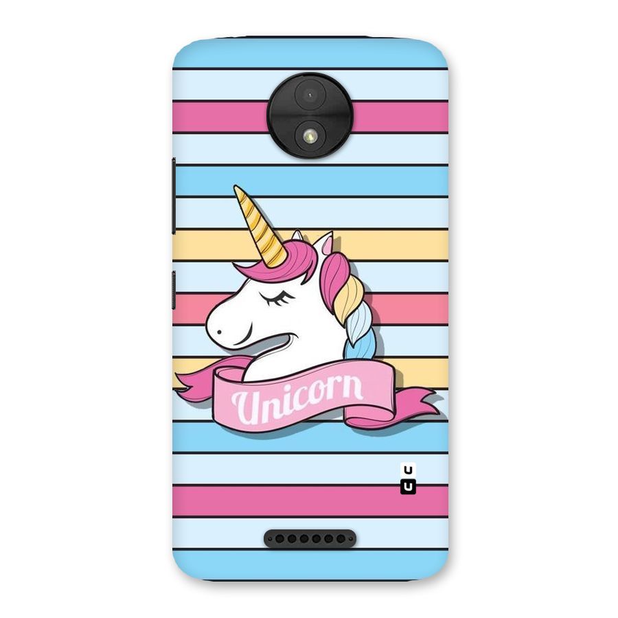 Unicorn Stripes Back Case for Moto C
